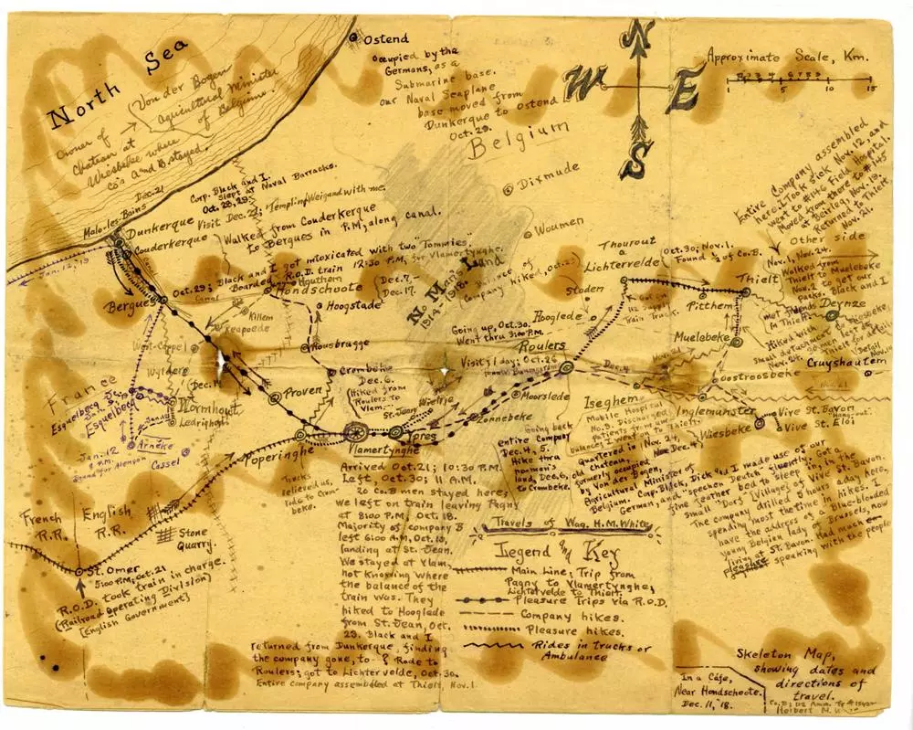 A 1918 map drawn by White