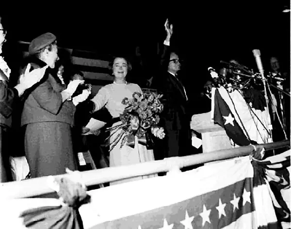 Republican Presidential candidate Barry Goldwater in the Field House, 1964,