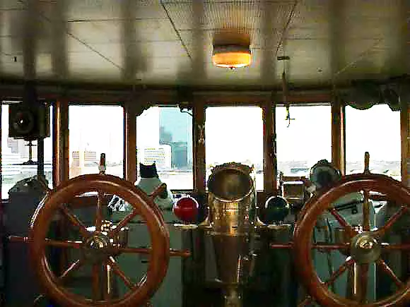 The S.S. Willis Boyer pilot house interior. 